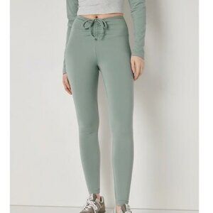Victoria’s Secret PINK Green Adjustable Waist Ruched Leggings Size M NWT